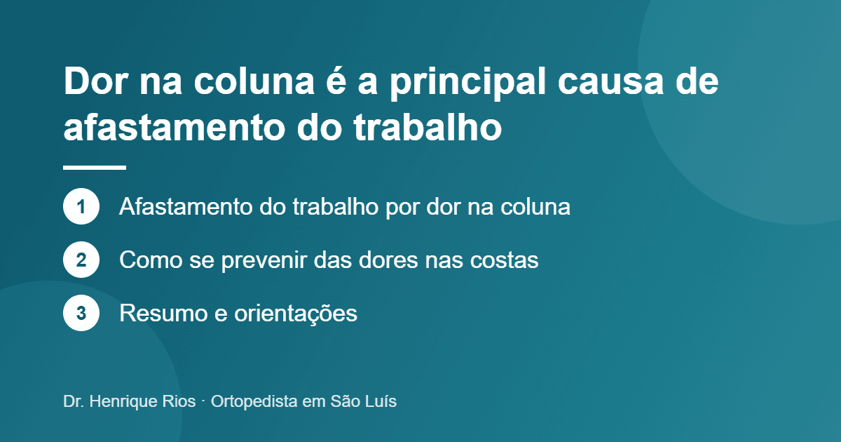 Dor na coluna é a principal causa de afastamento do trabalho (afastamento do trabalho por dor na coluna), Dr. Henrique Rios