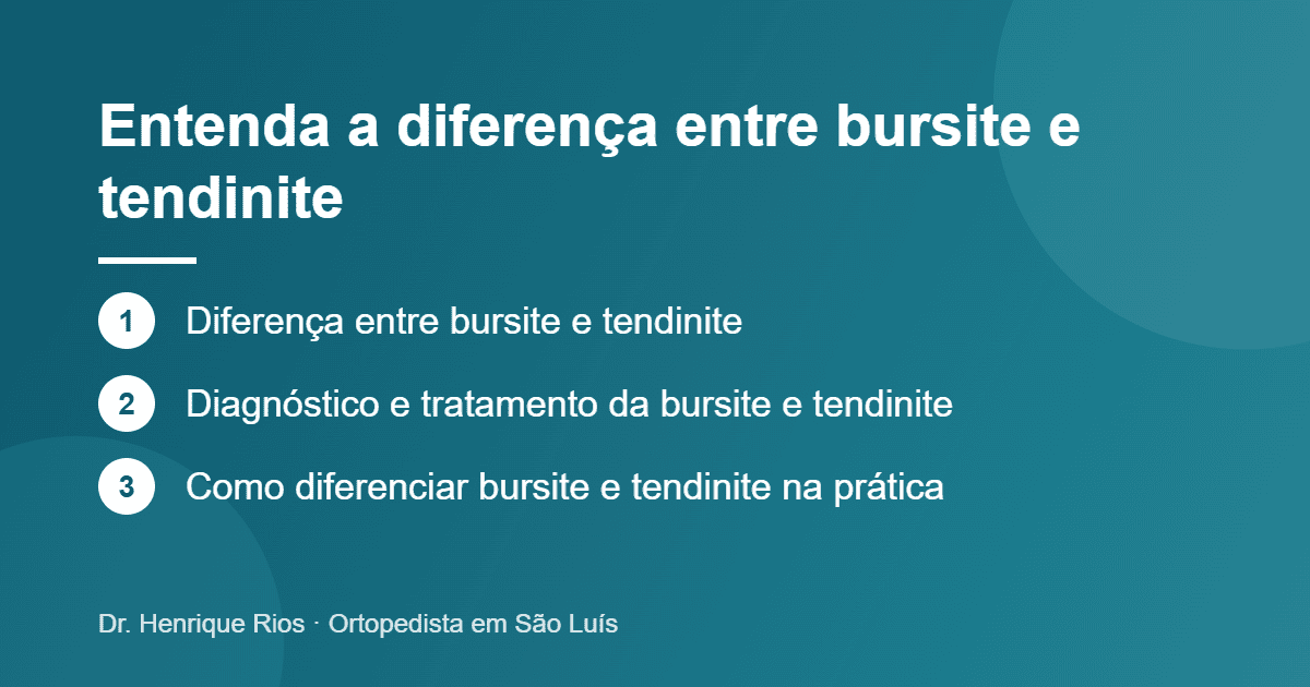 Entenda a diferença entre bursite e tendinite, Dr. Henrique Rios