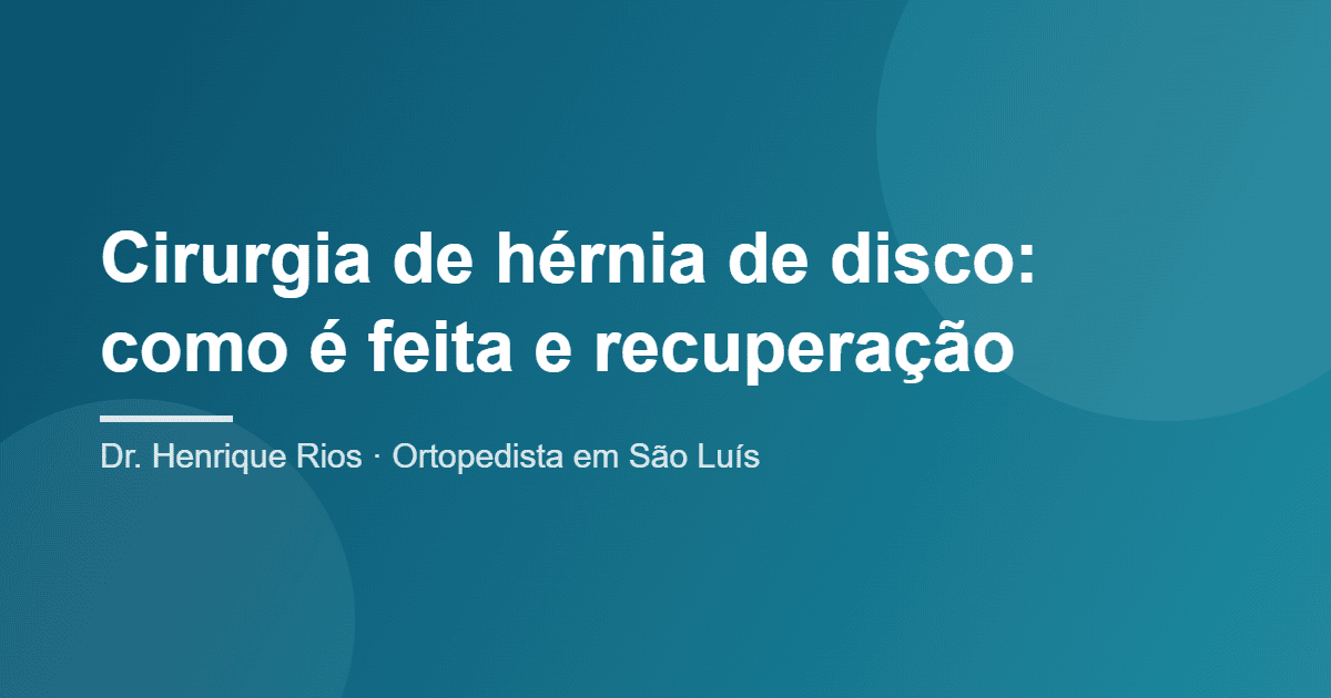 cirurgia de hérnia de disco