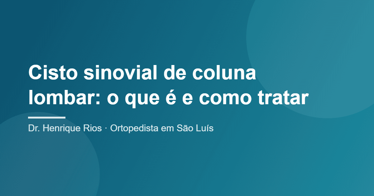 Cisto sinovial de coluna lombar