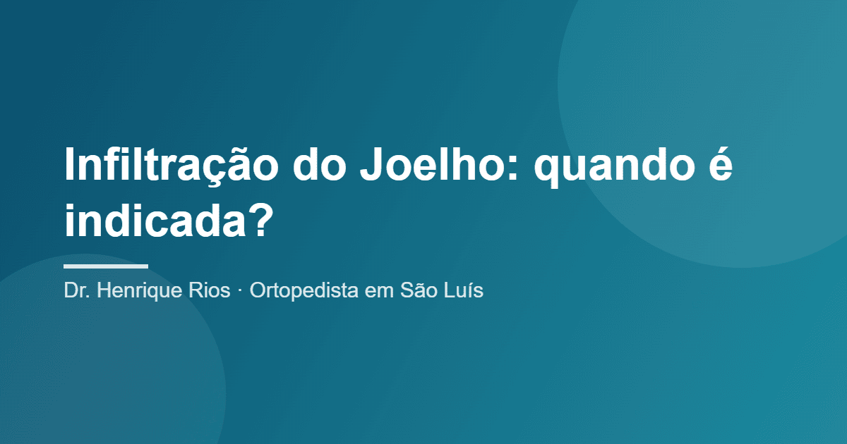 infiltração do joelho
