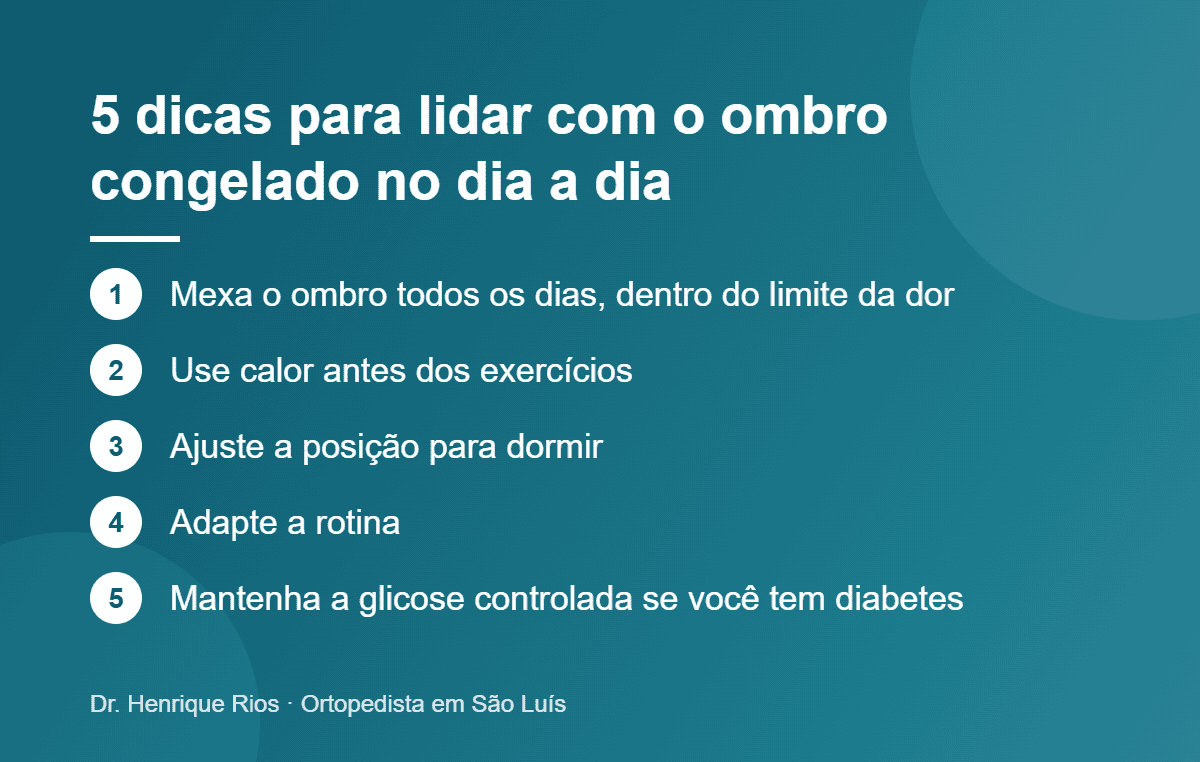 5 dicas para lidar com o ombro congelado no dia a dia, Dr. Henrique Rios